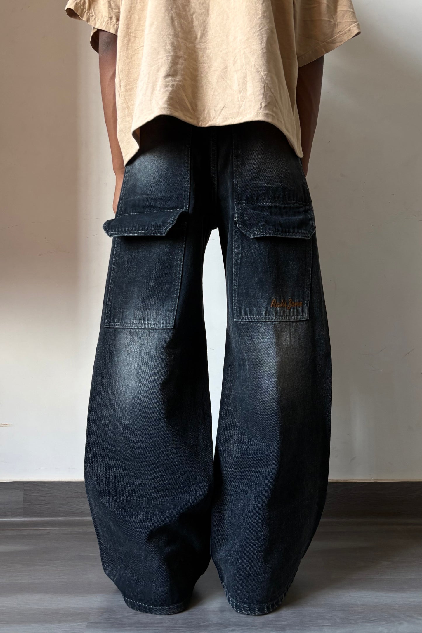 Warm Black Wash Flap Pocket Denim