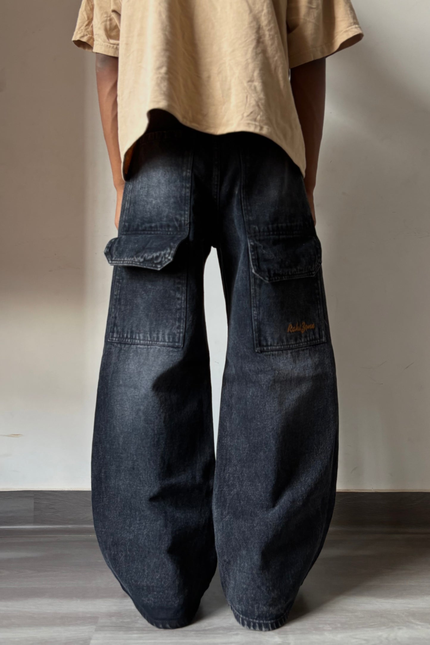 Deep Black Wash Flap Pocket Denim
