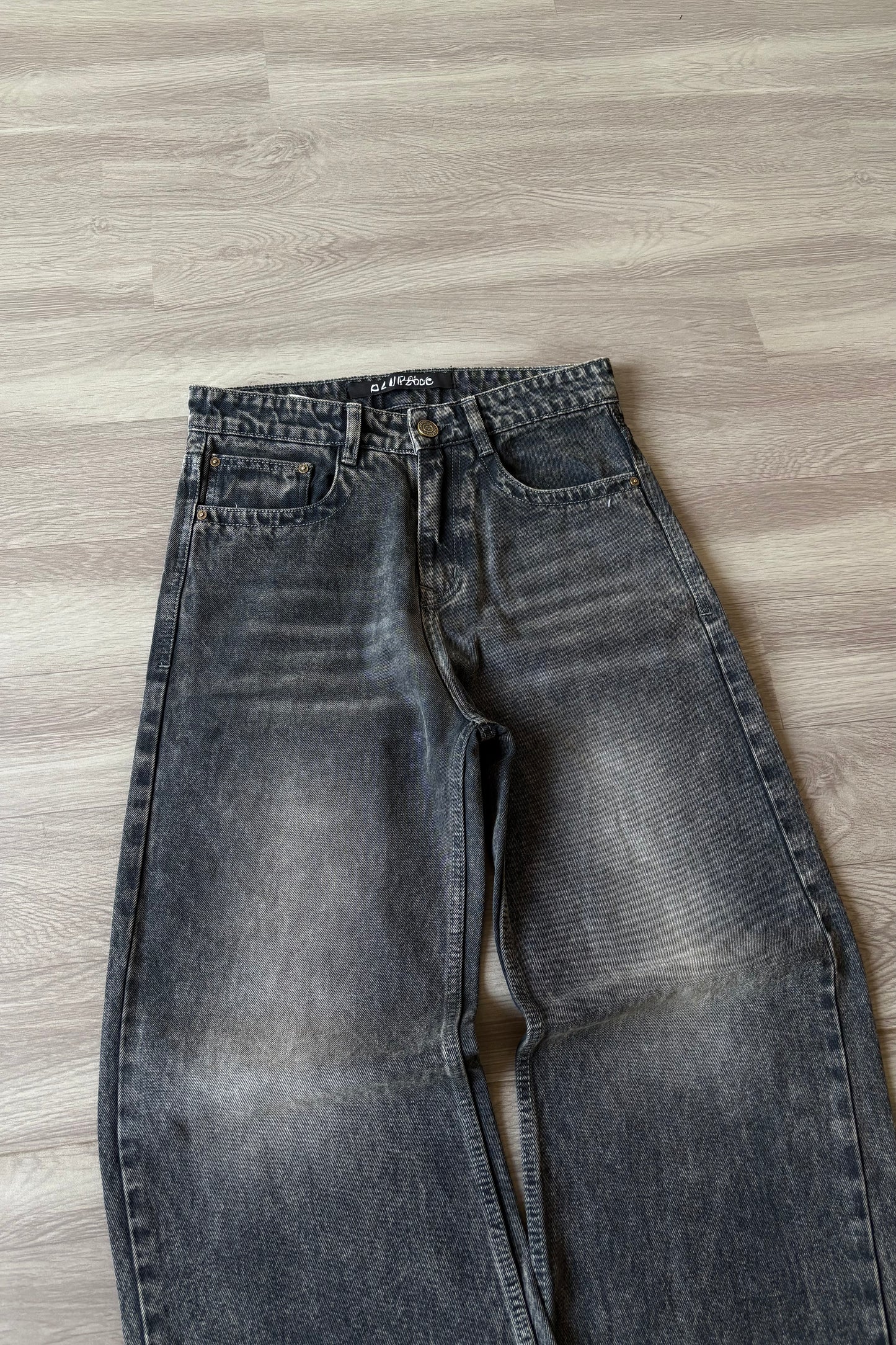 Light Charcoal Wash Flap Pocket Denim