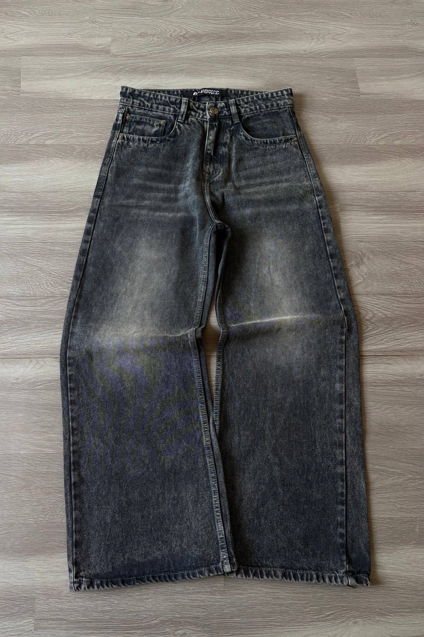 Light Charcoal Wash Flap Pocket Denim