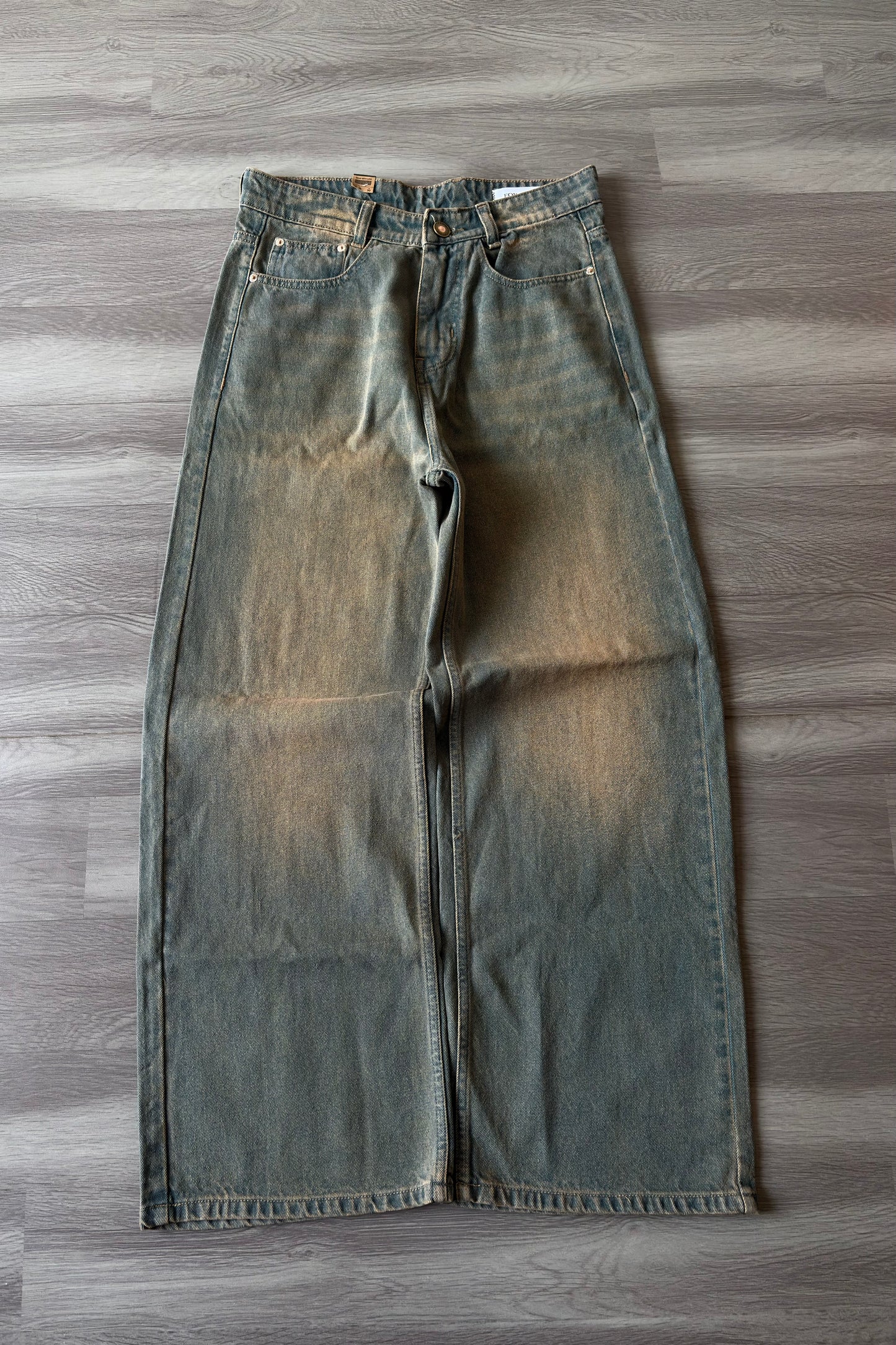 Dust Olive Wash Baggy Denim