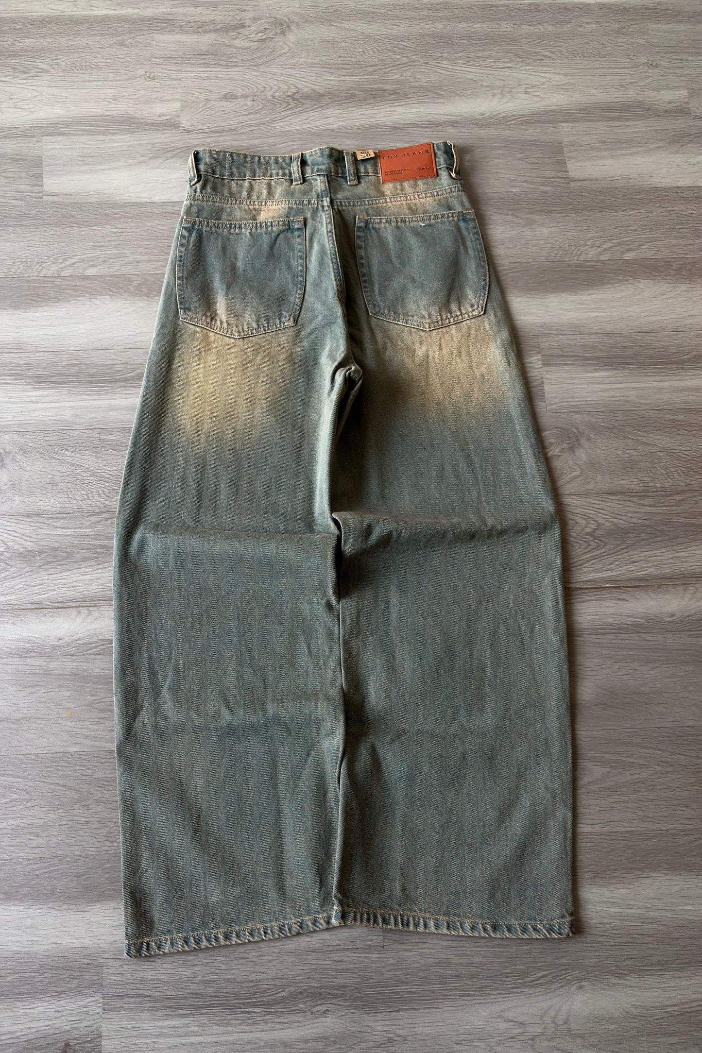 Dust Olive Wash Baggy Denim