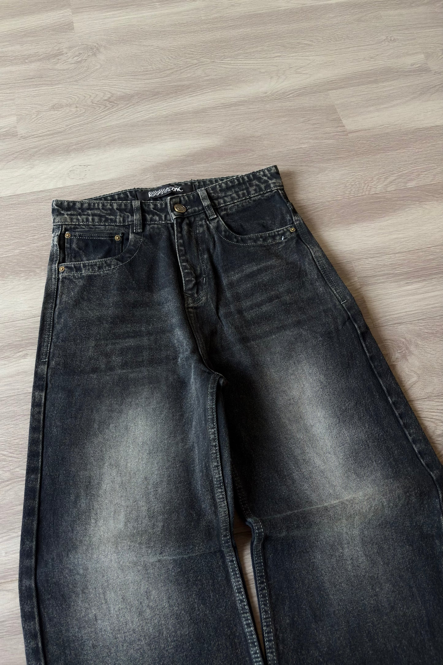Warm Black Wash Flap Pocket Denim