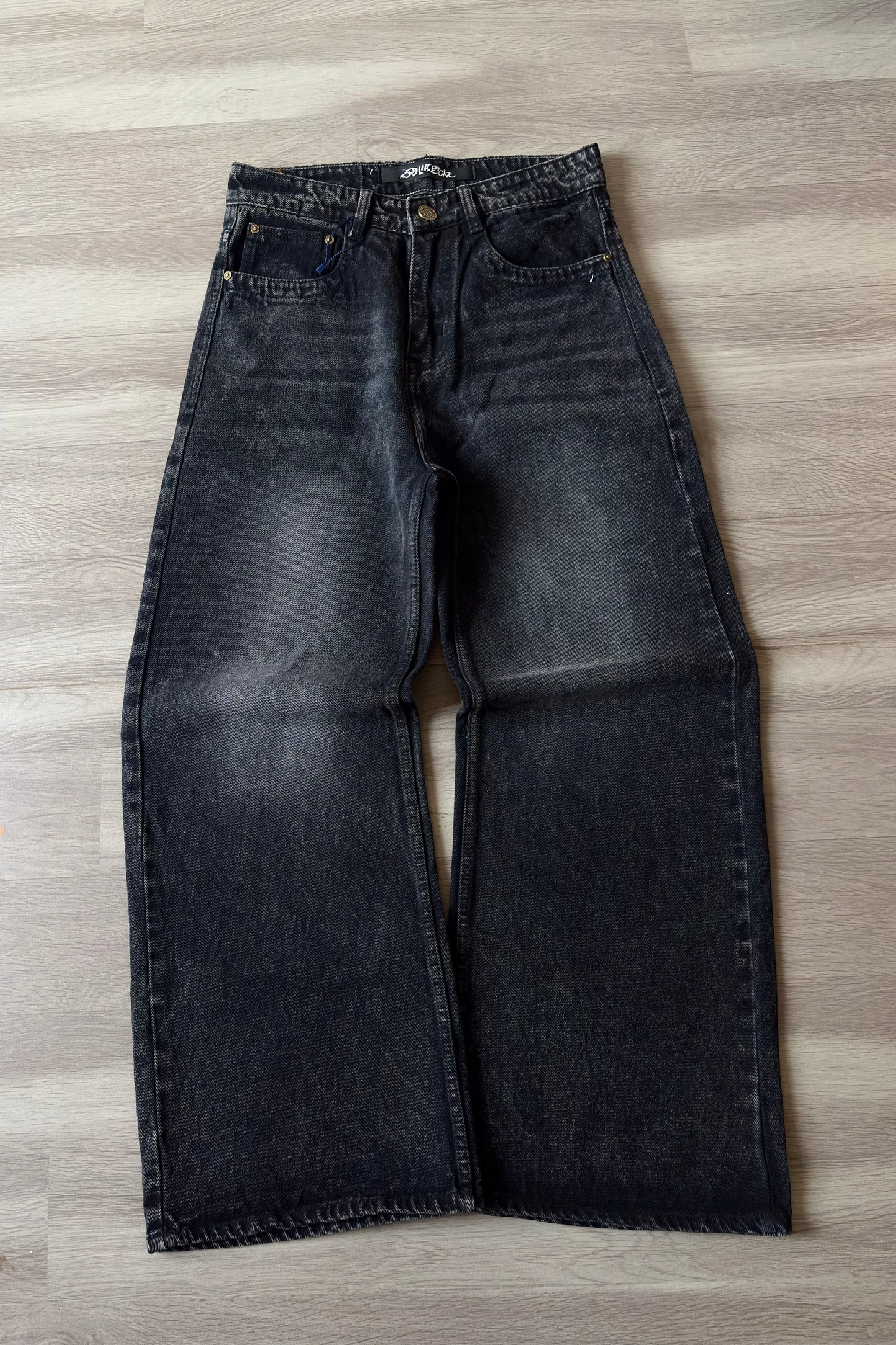 Deep Black Wash Flap Pocket Denim