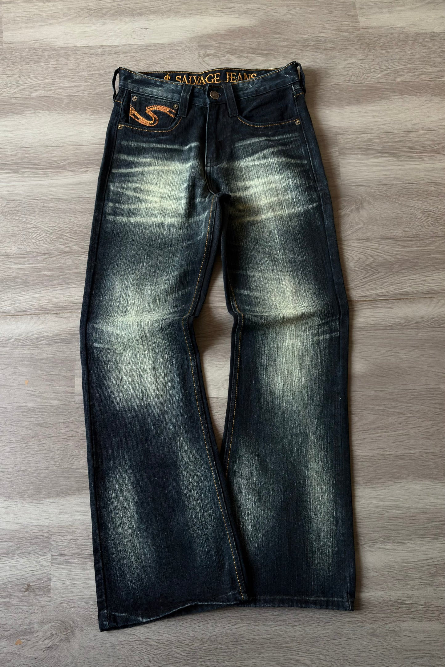 Whisker Fade Cross Slub Bootcut Denim
