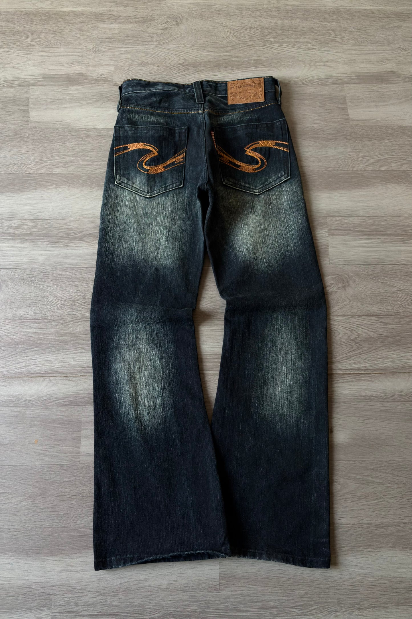 Whisker Fade Cross Slub Bootcut Denim