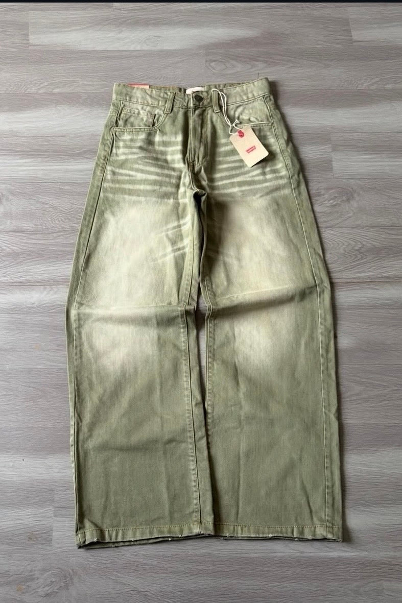 Sage Green Baggy Denim