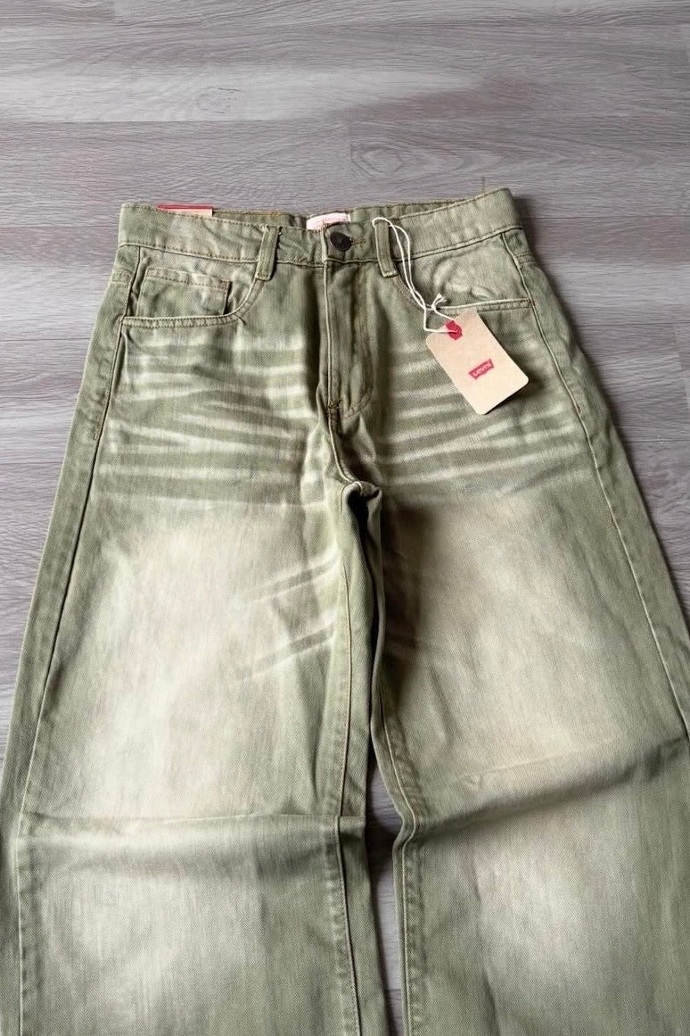 Sage Green Baggy Denim