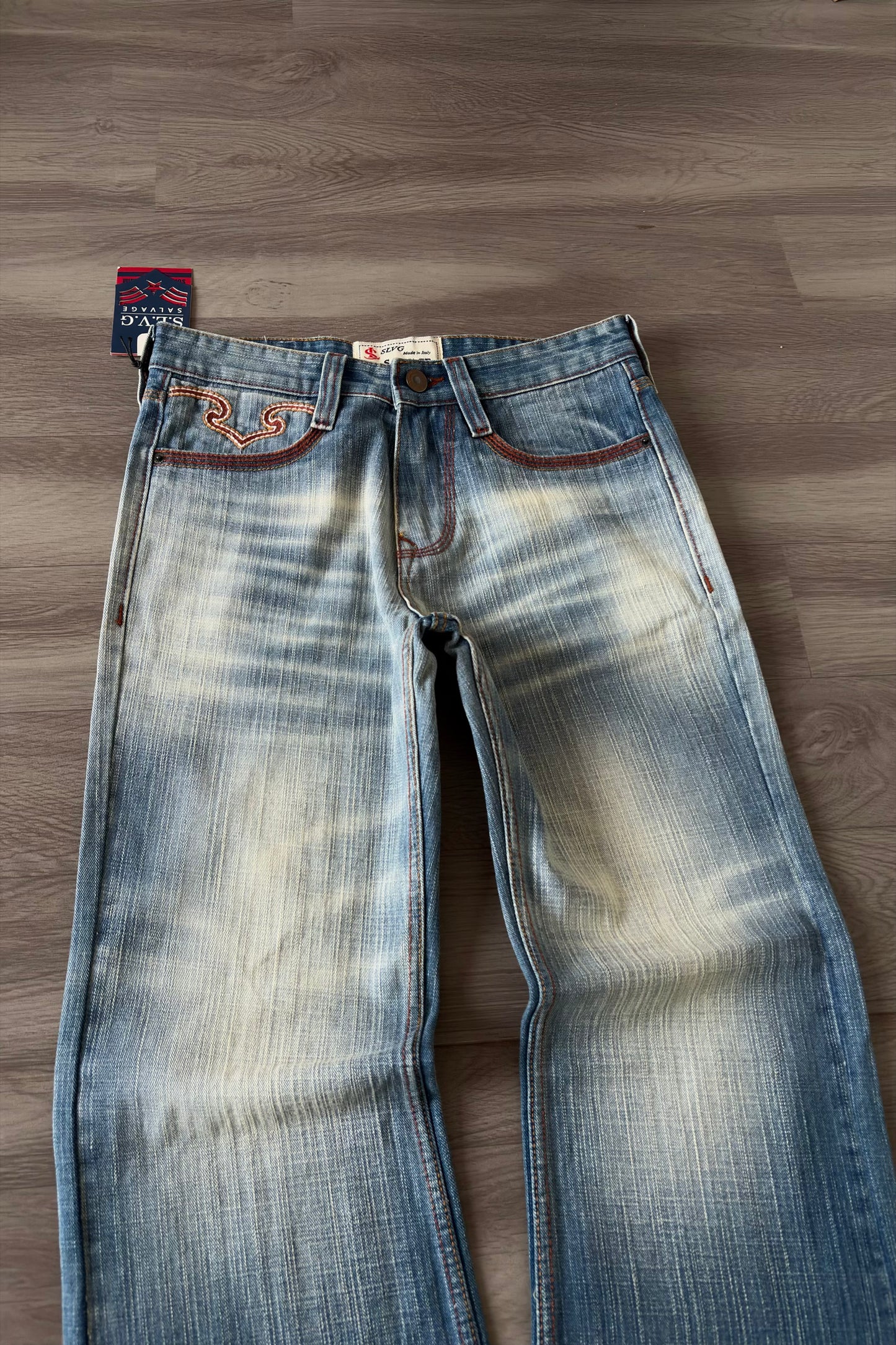Heritage Blue Fade Bootcut Denim.