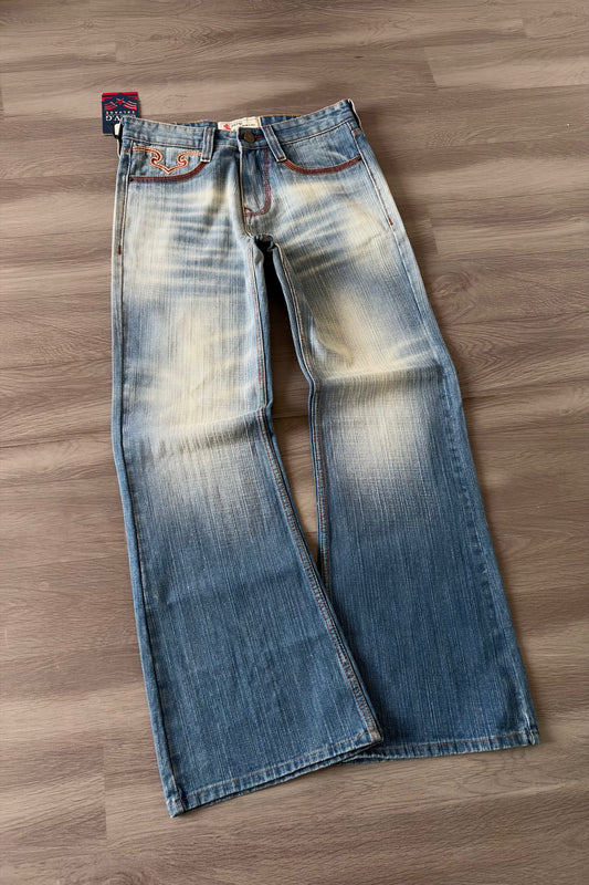 Heritage Blue Fade Bootcut Denim.