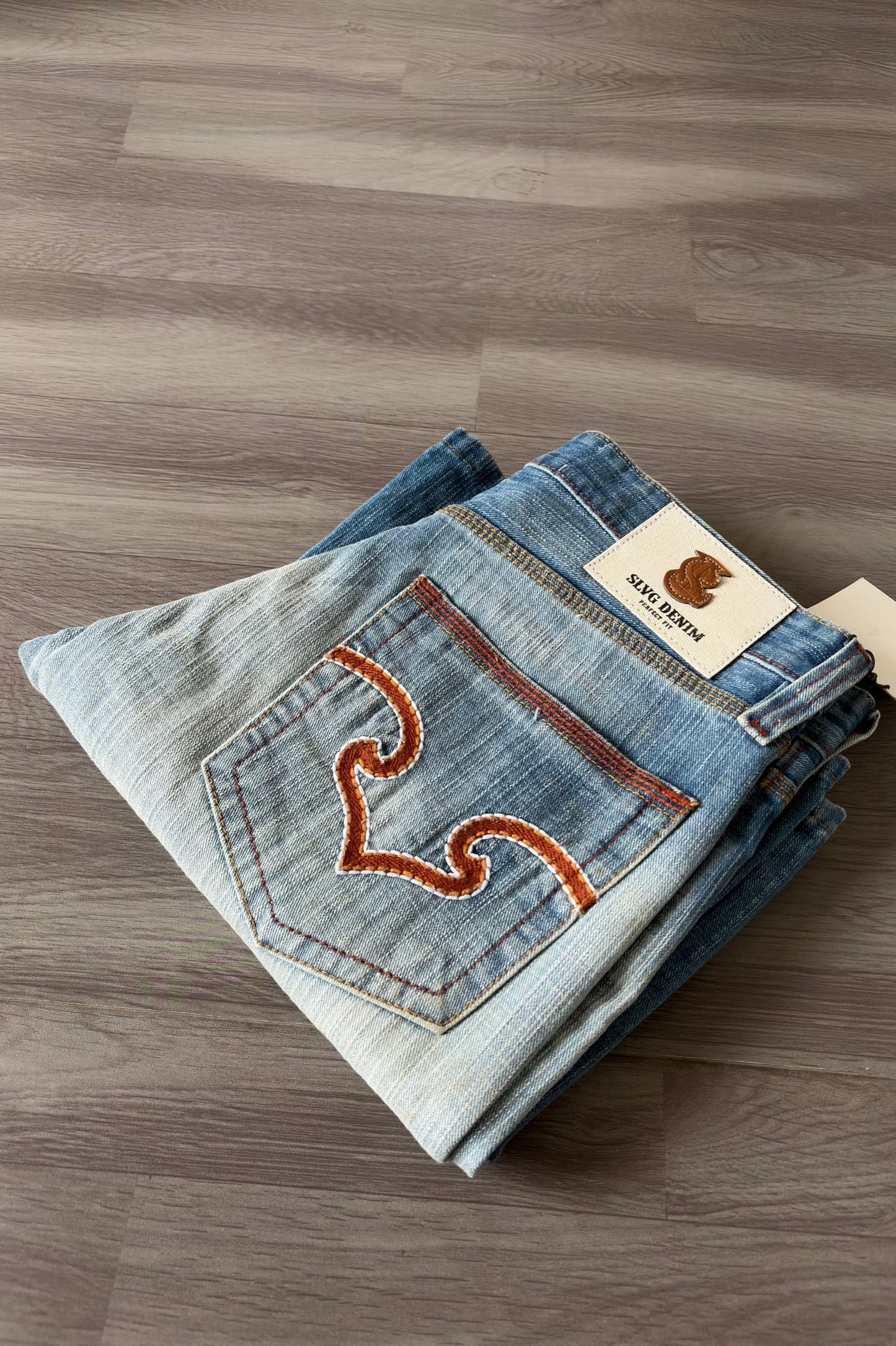 Heritage Blue Fade Bootcut Denim.