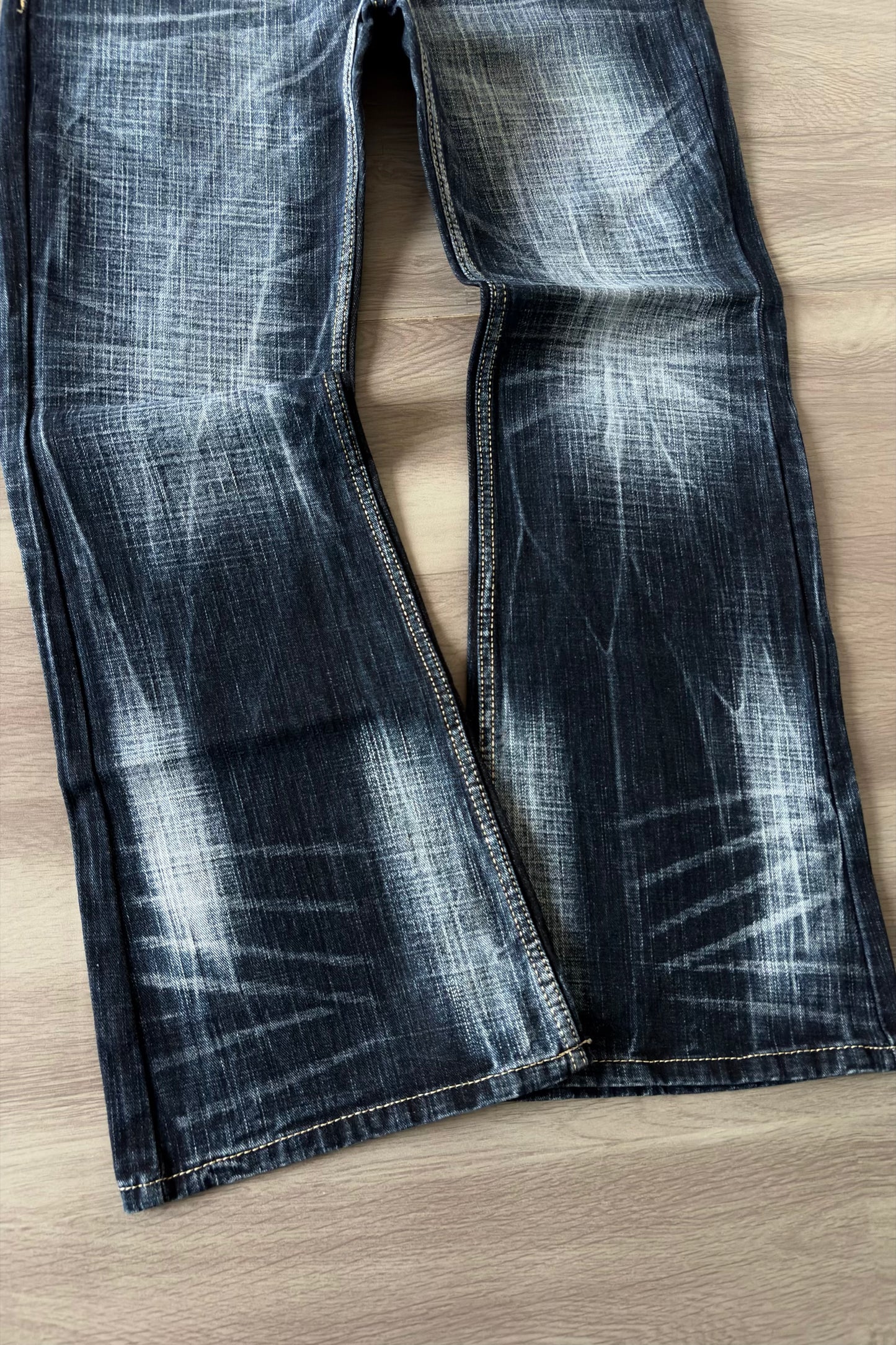 Vintage Dark Blue Fade Bootcut.