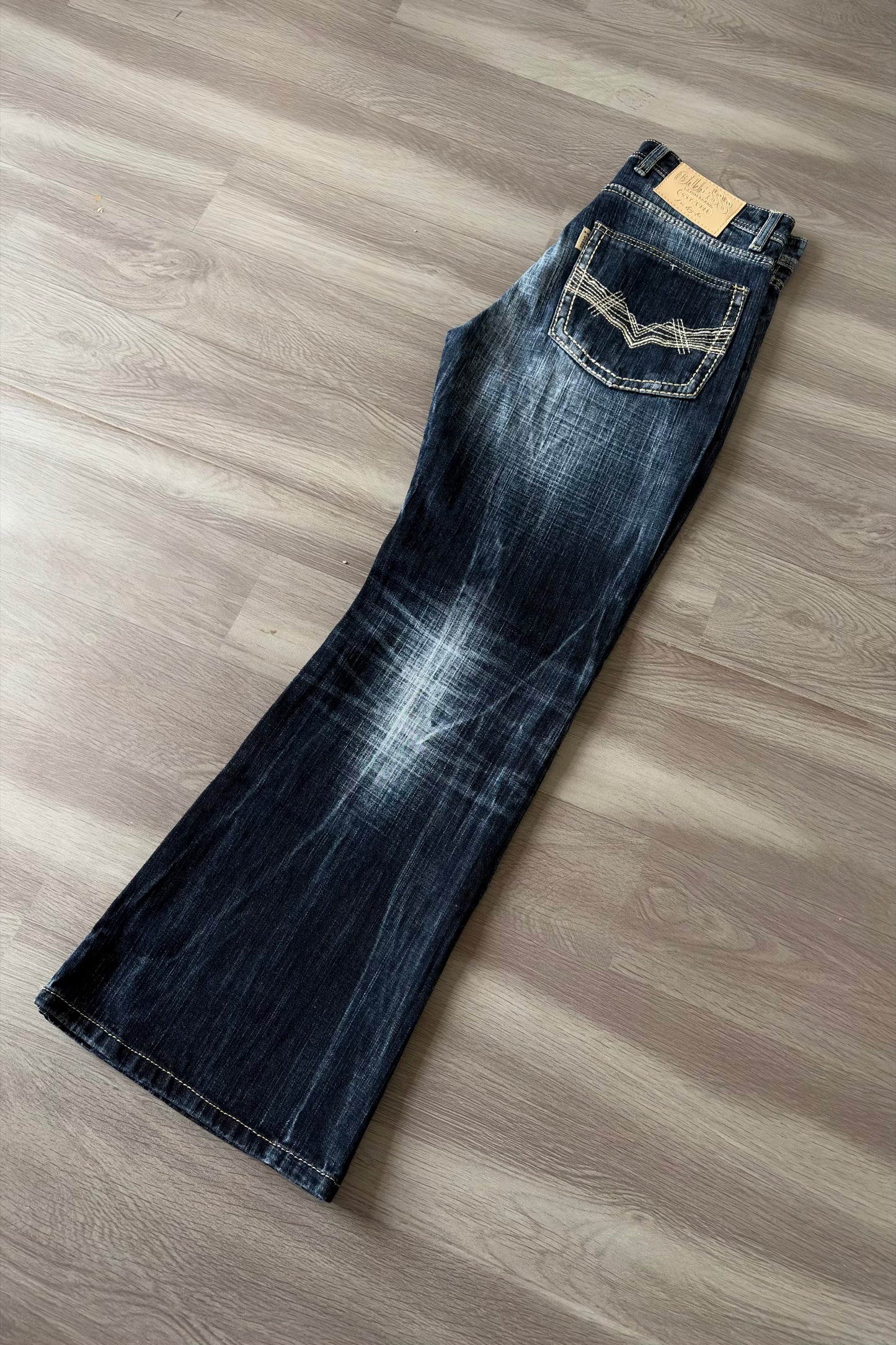 Vintage Dark Blue Fade Bootcut.