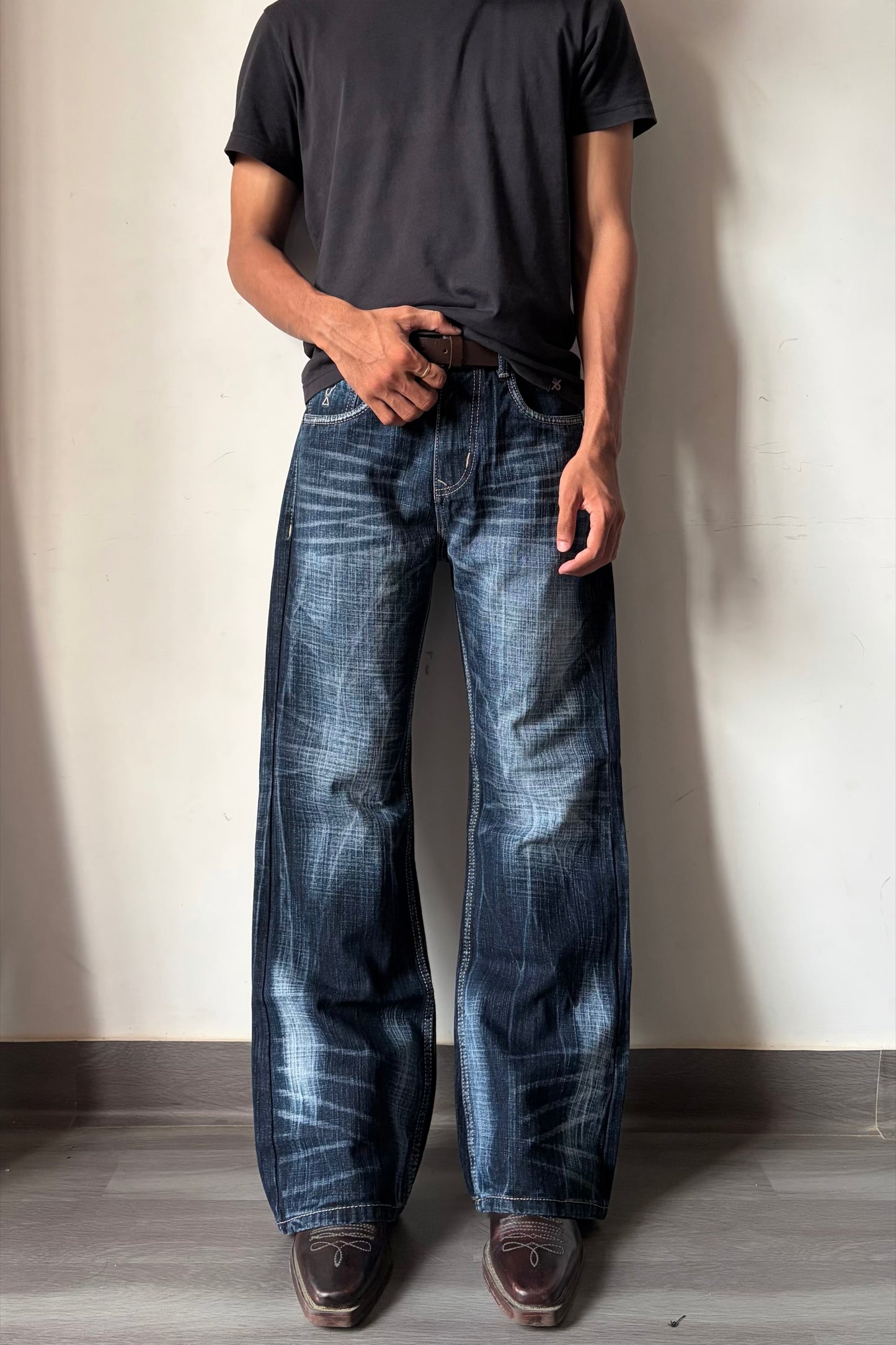 Vintage Dark Blue Fade Bootcut.