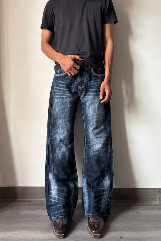 Vintage Dark Blue Fade Bootcut.