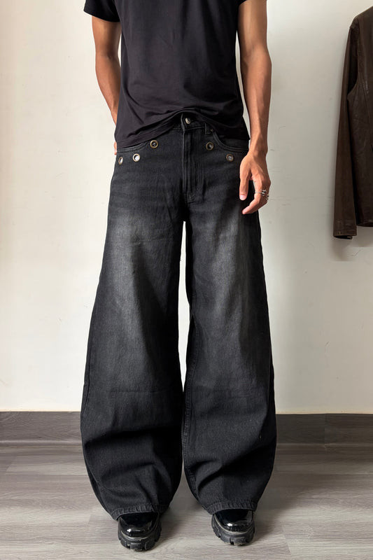 Spider Black Super Baggy Denim