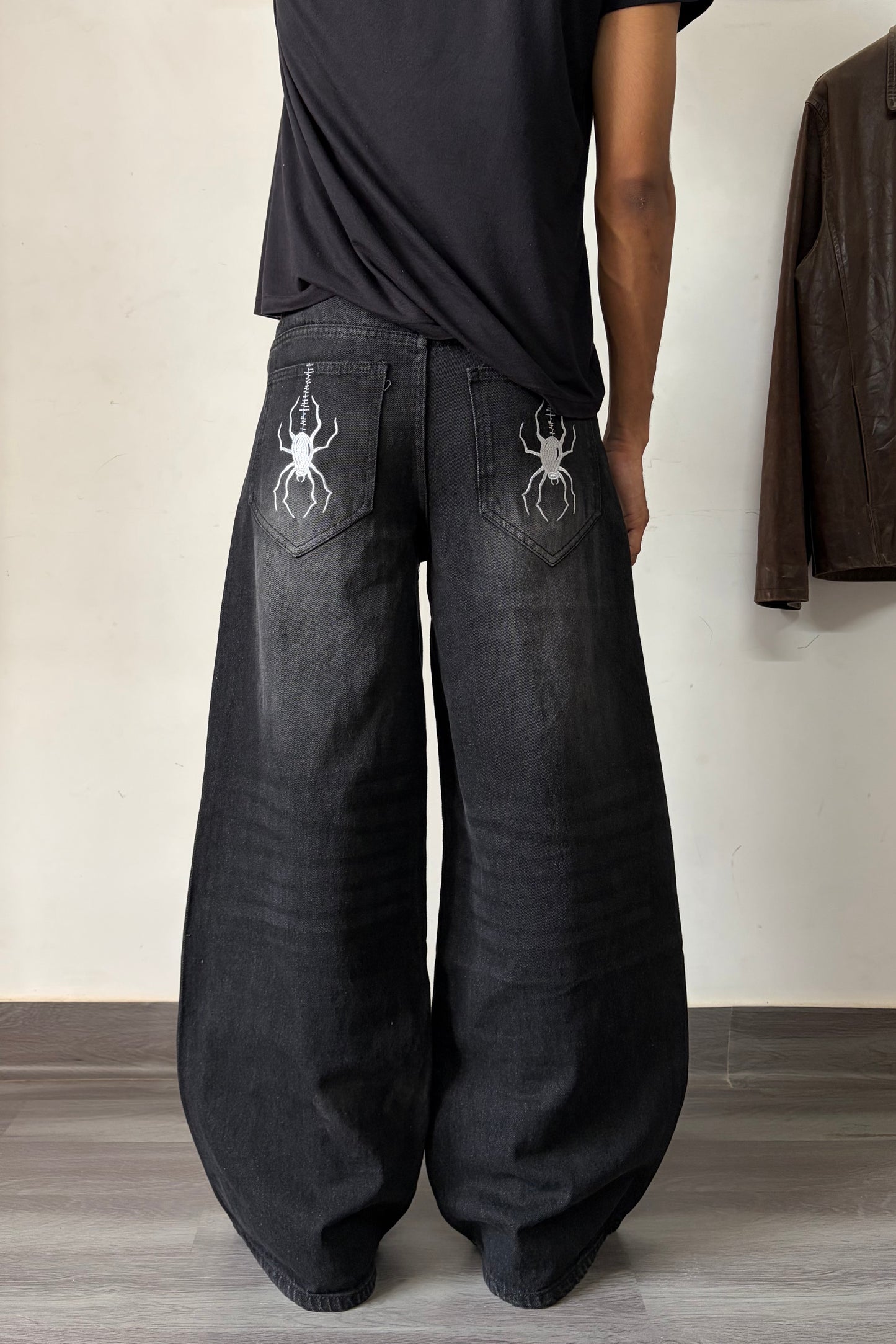 Spider Black Super Baggy Denim