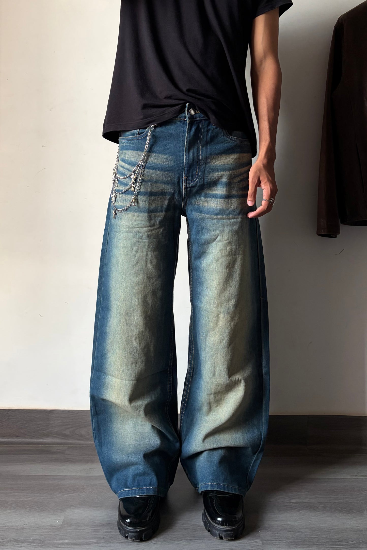 Vintage Blue Wash Baggy Denim