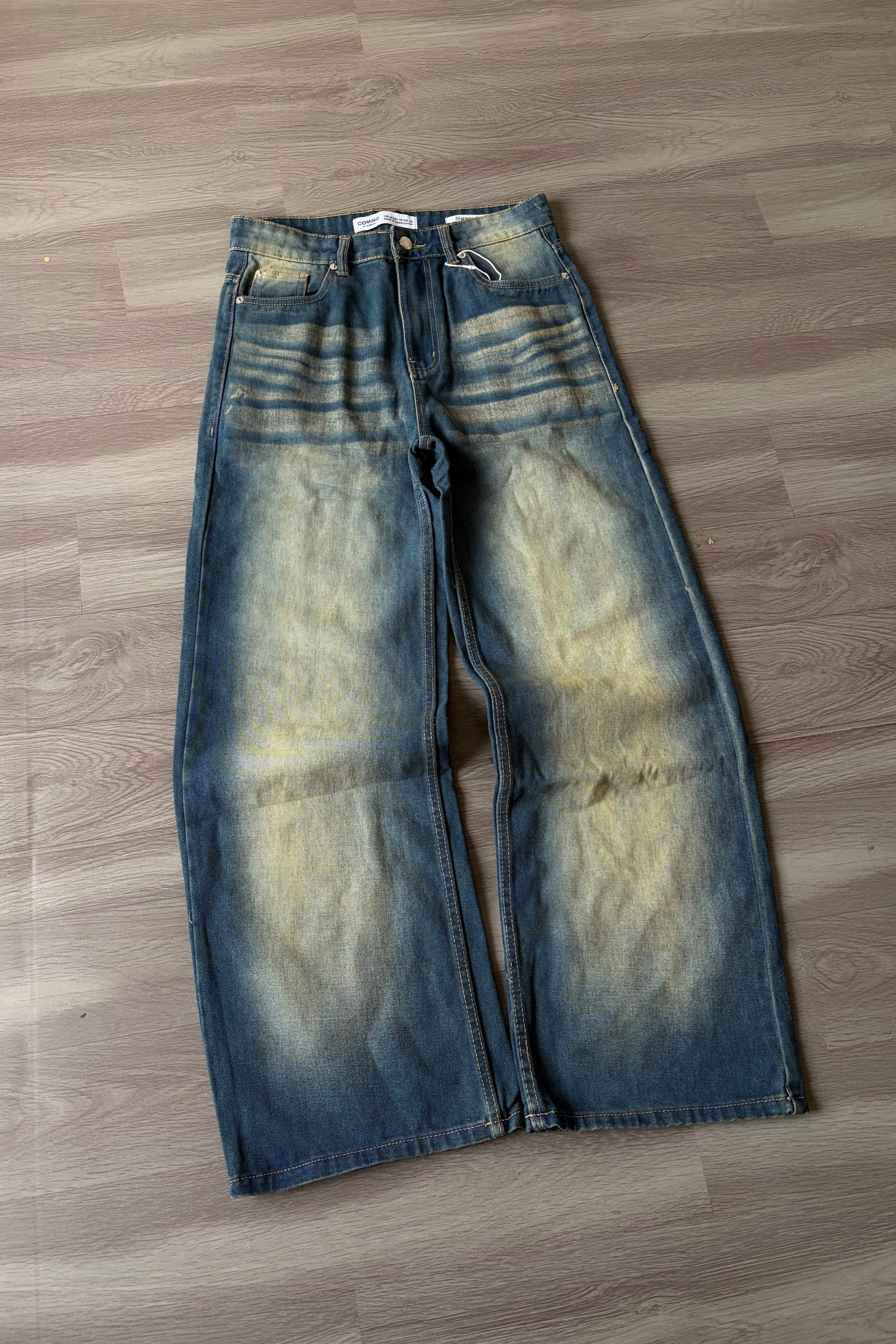 Vintage Blue Wash Baggy Denim