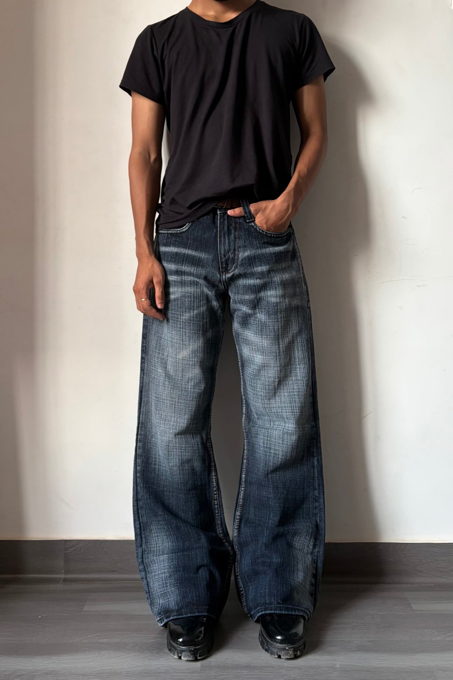 Smoke Grey Heavy Bootcut Denim