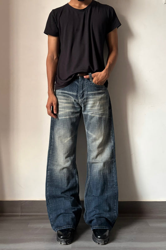 Aged Blue Bootcut Denim