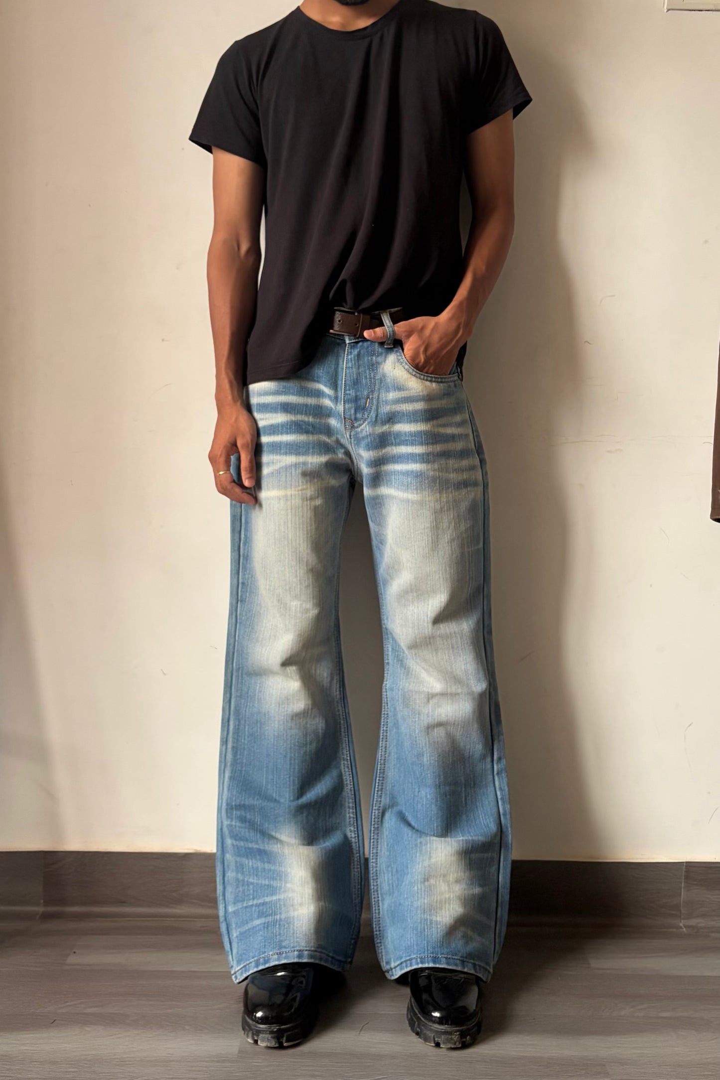 Sun Faded Flared Denim