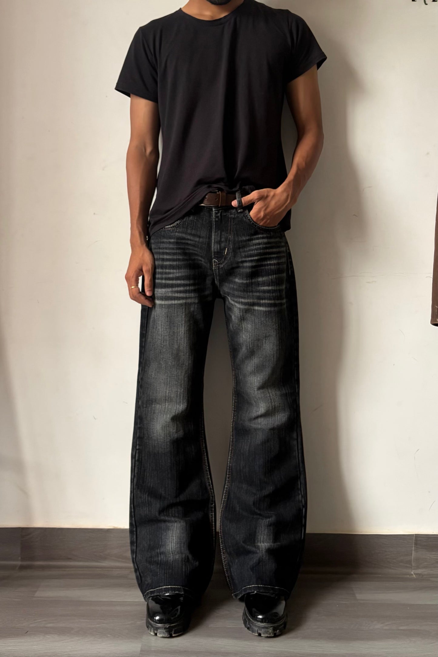Smoked Black Bootcut Denim