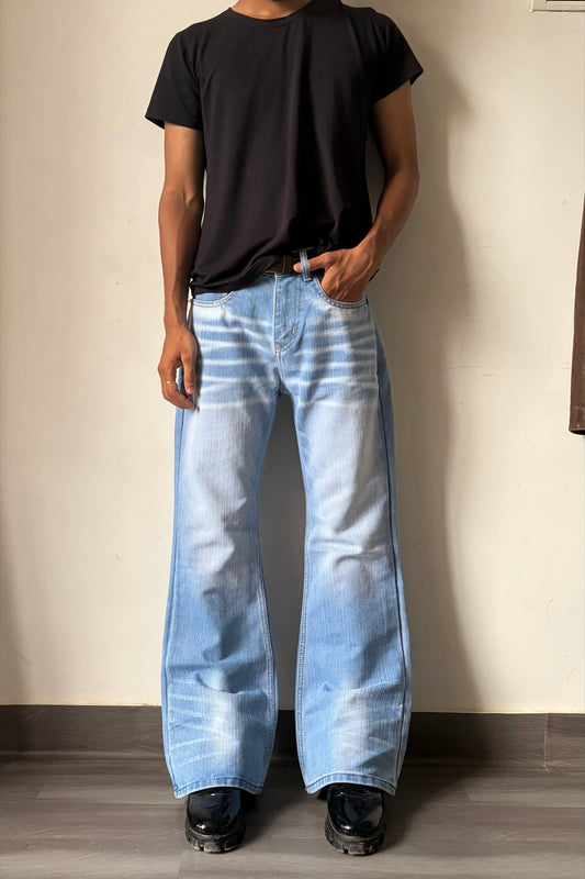 Frost Wash Flared Denim