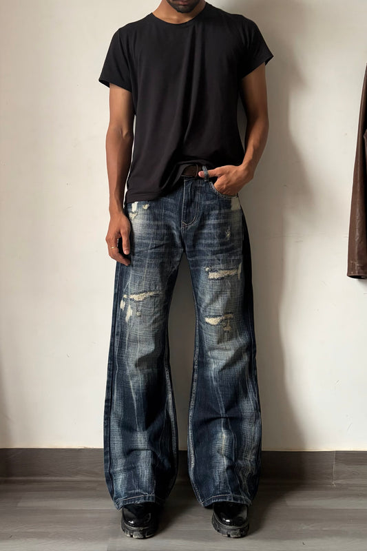Ruined Indigo Bootcut Denim
