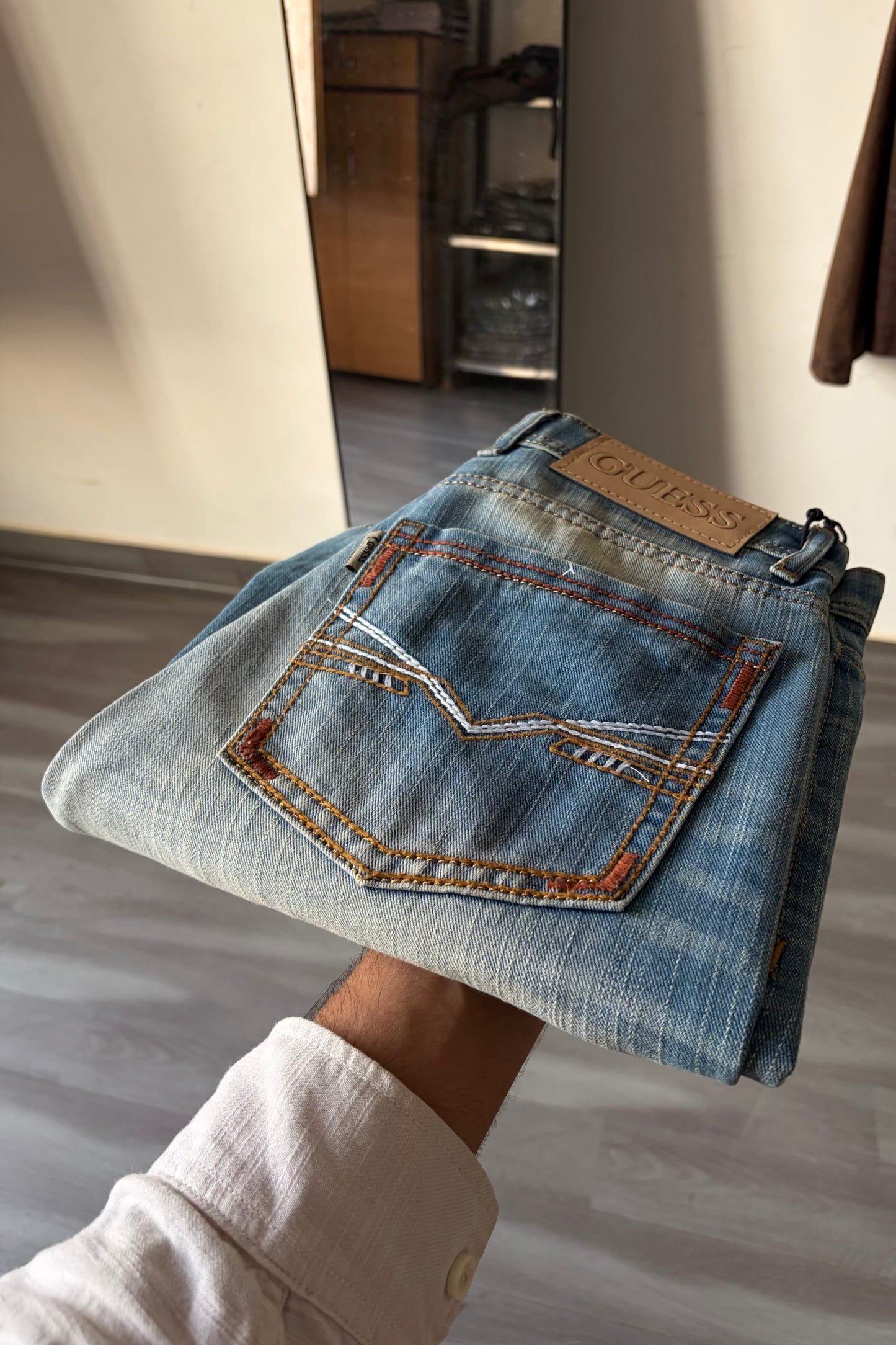 Sun Faded Flared Denim