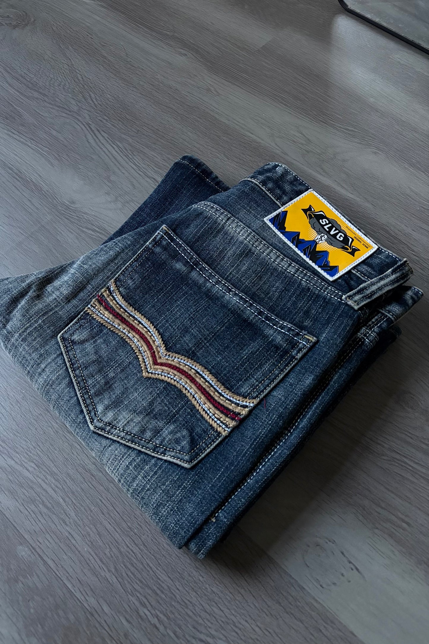Aged Blue Bootcut Denim