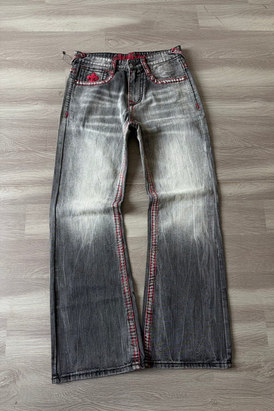 Alligator Cross Cream Fade Relaxed Bootcut