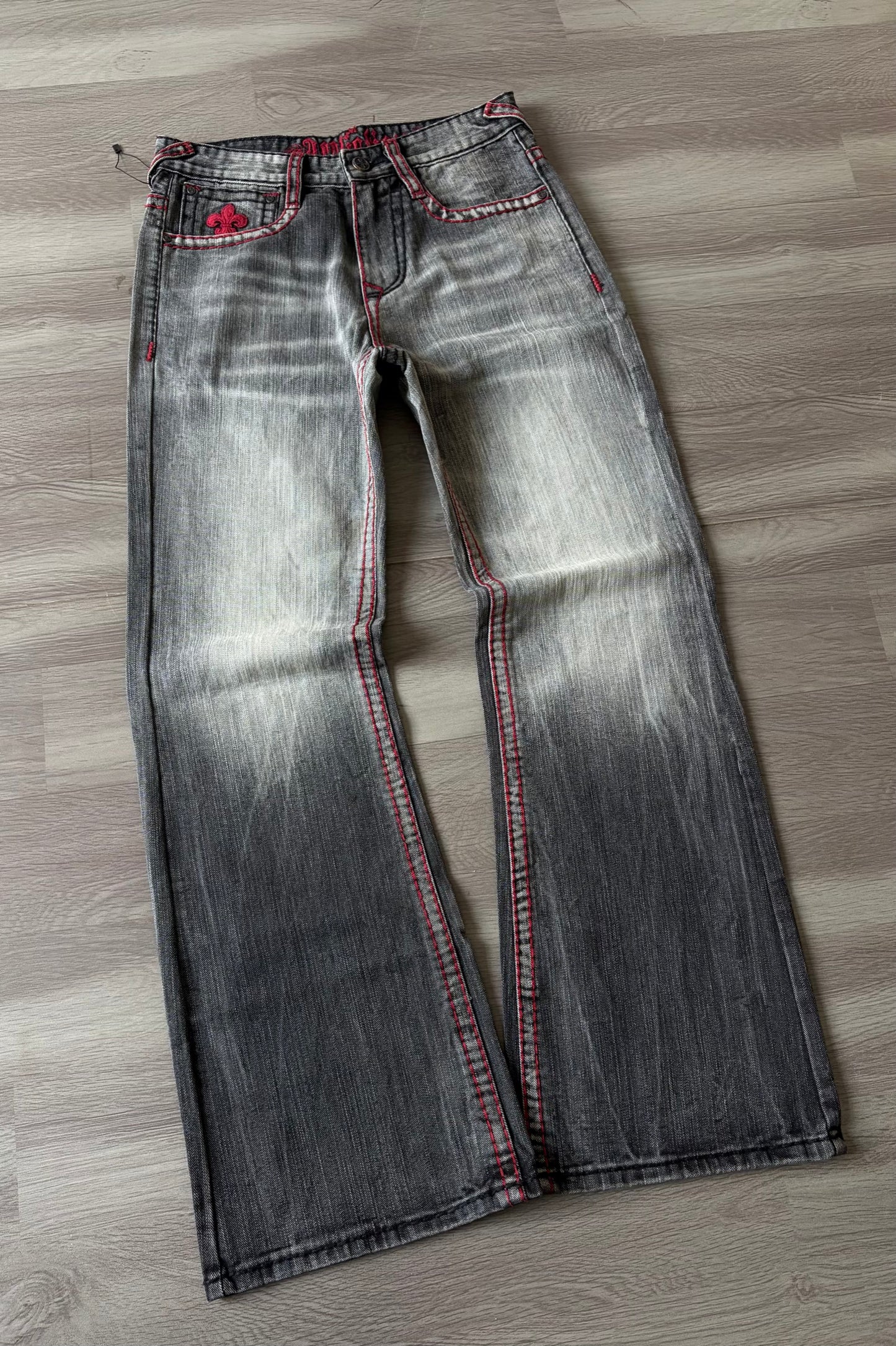 Alligator Cross Cream Fade Relaxed Bootcut
