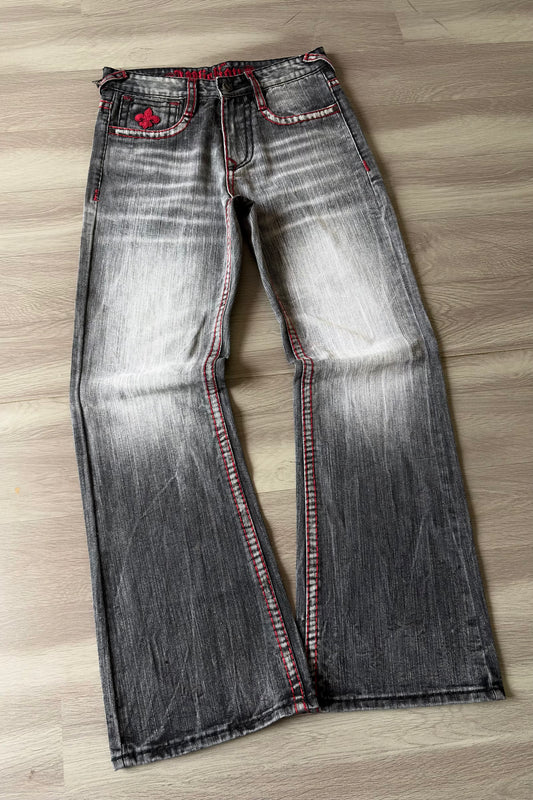 Alligator Cross Silver Fade Relaxed Bootcut