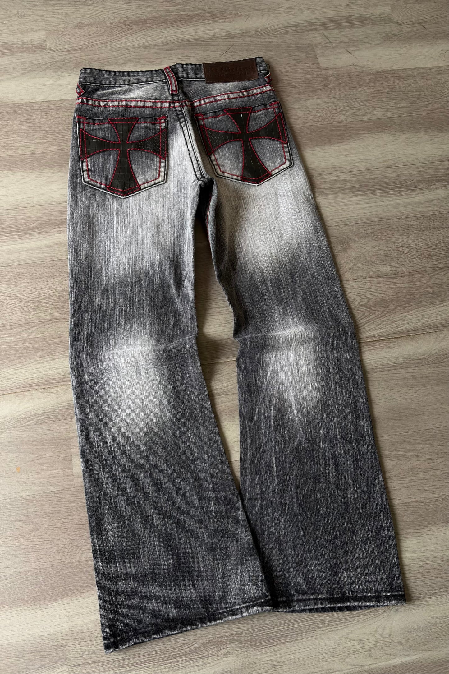 Alligator Cross Silver Fade Relaxed Bootcut