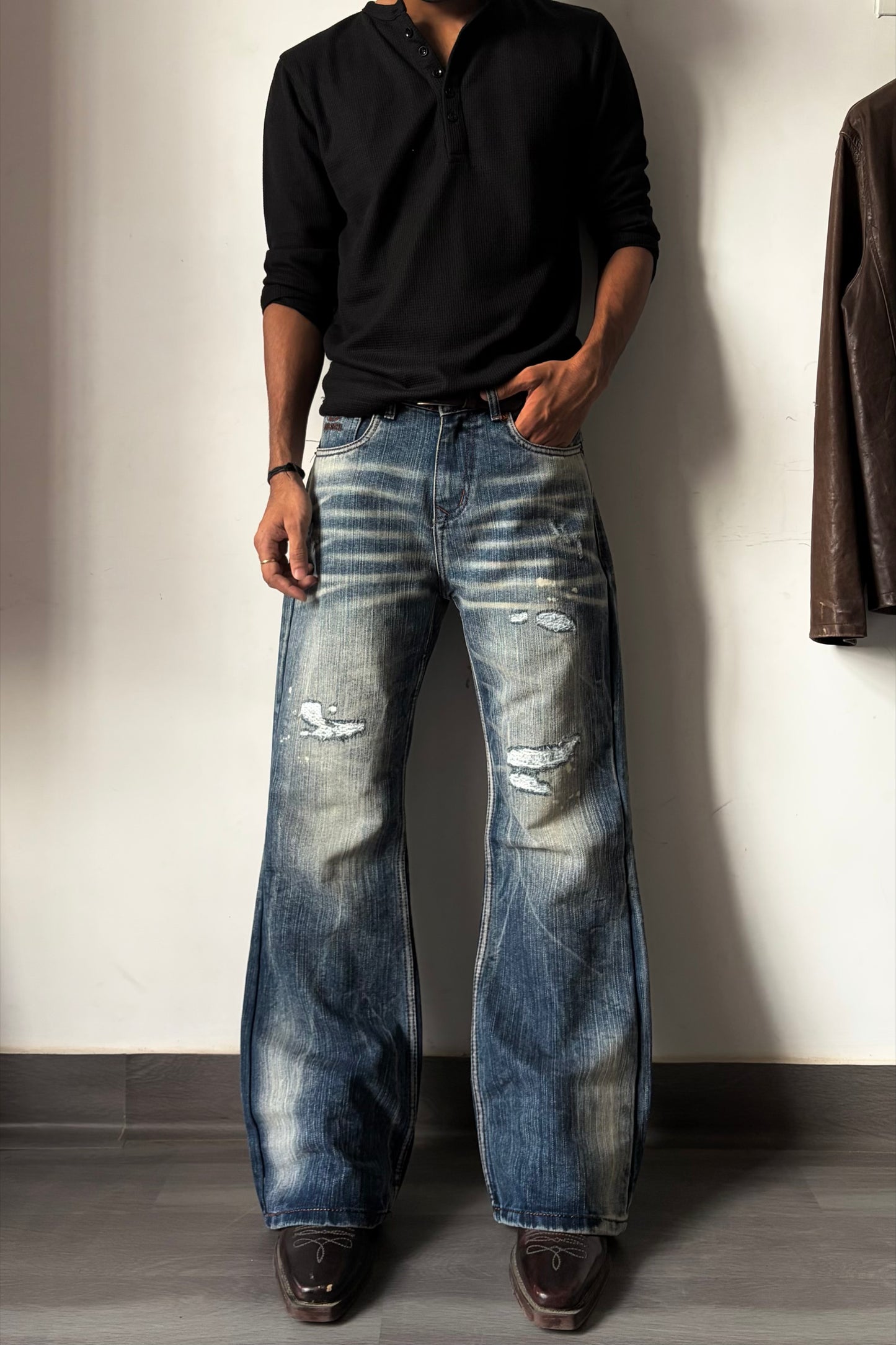 Hadal Blue Rushed Bootcut