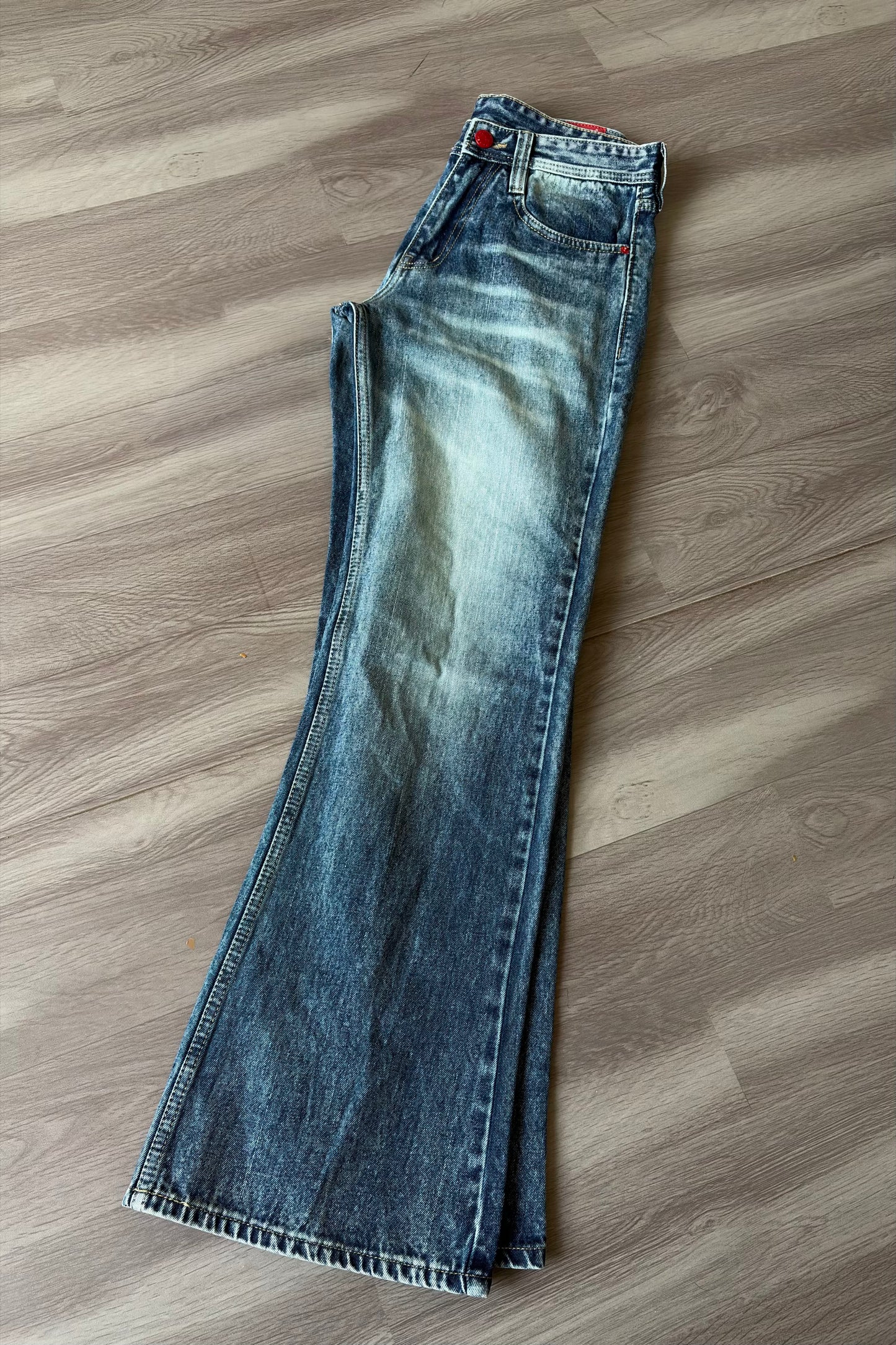 Ocean Blue Whiskered Bootcut