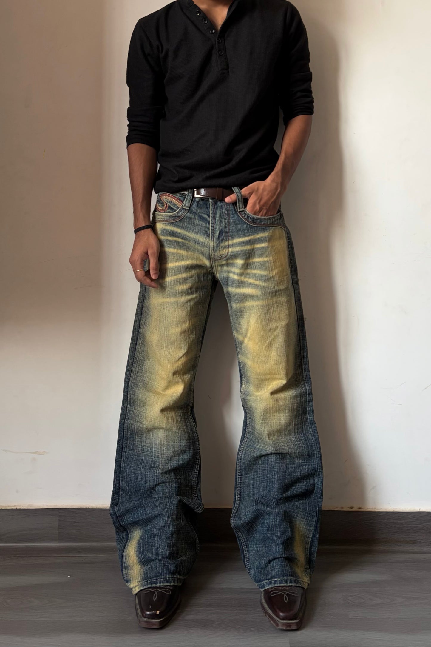 Burnt Amber Faded Bootcut