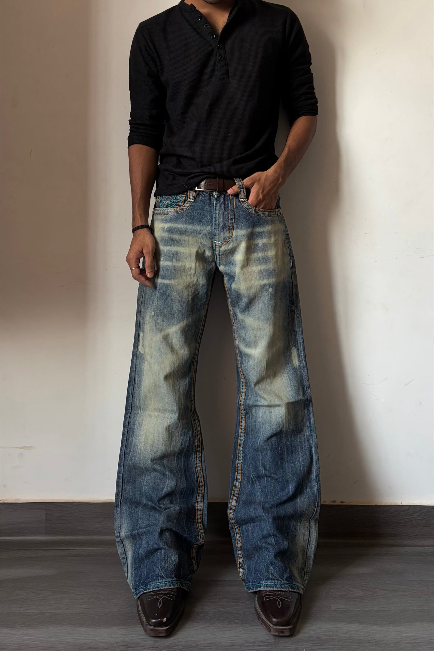 Dual Thread Dust Washed Bootcut