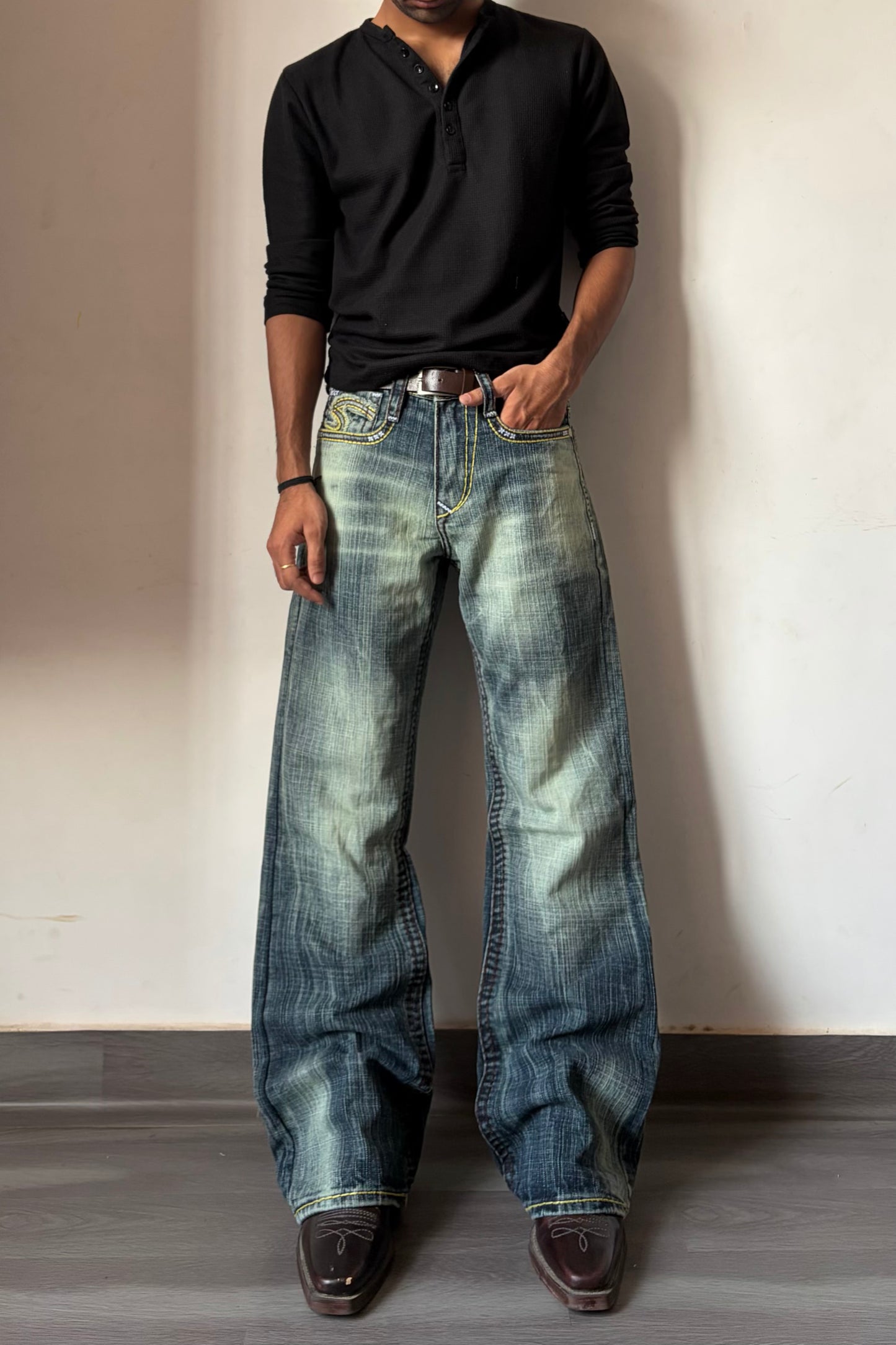 Burnt Script Vintage Wash Bootcut