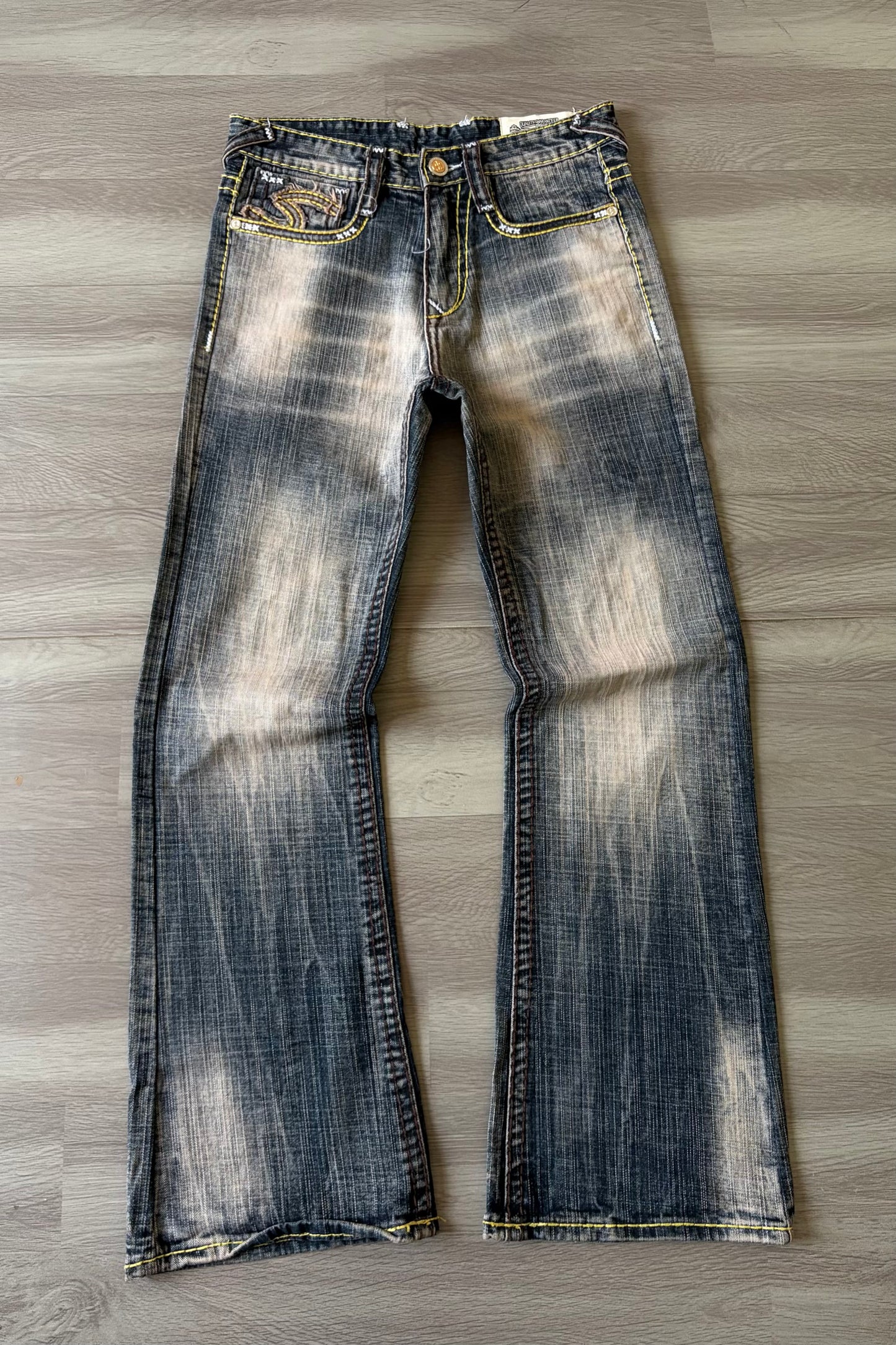Burnt Script Muted Wash Bootcut