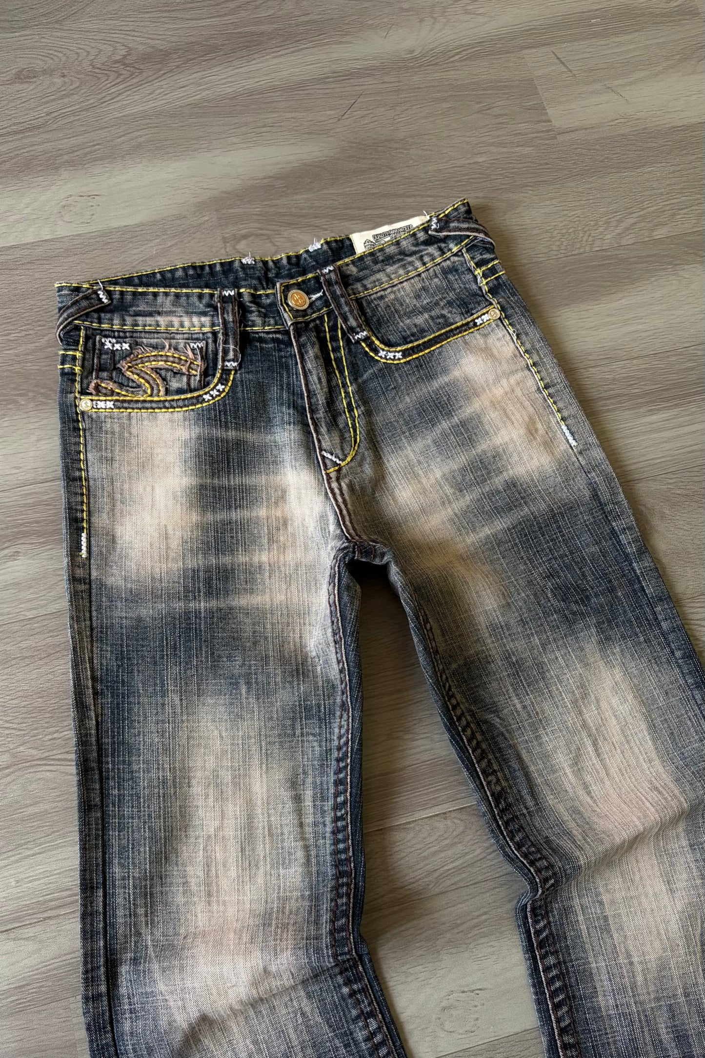 Burnt Script Muted Wash Bootcut