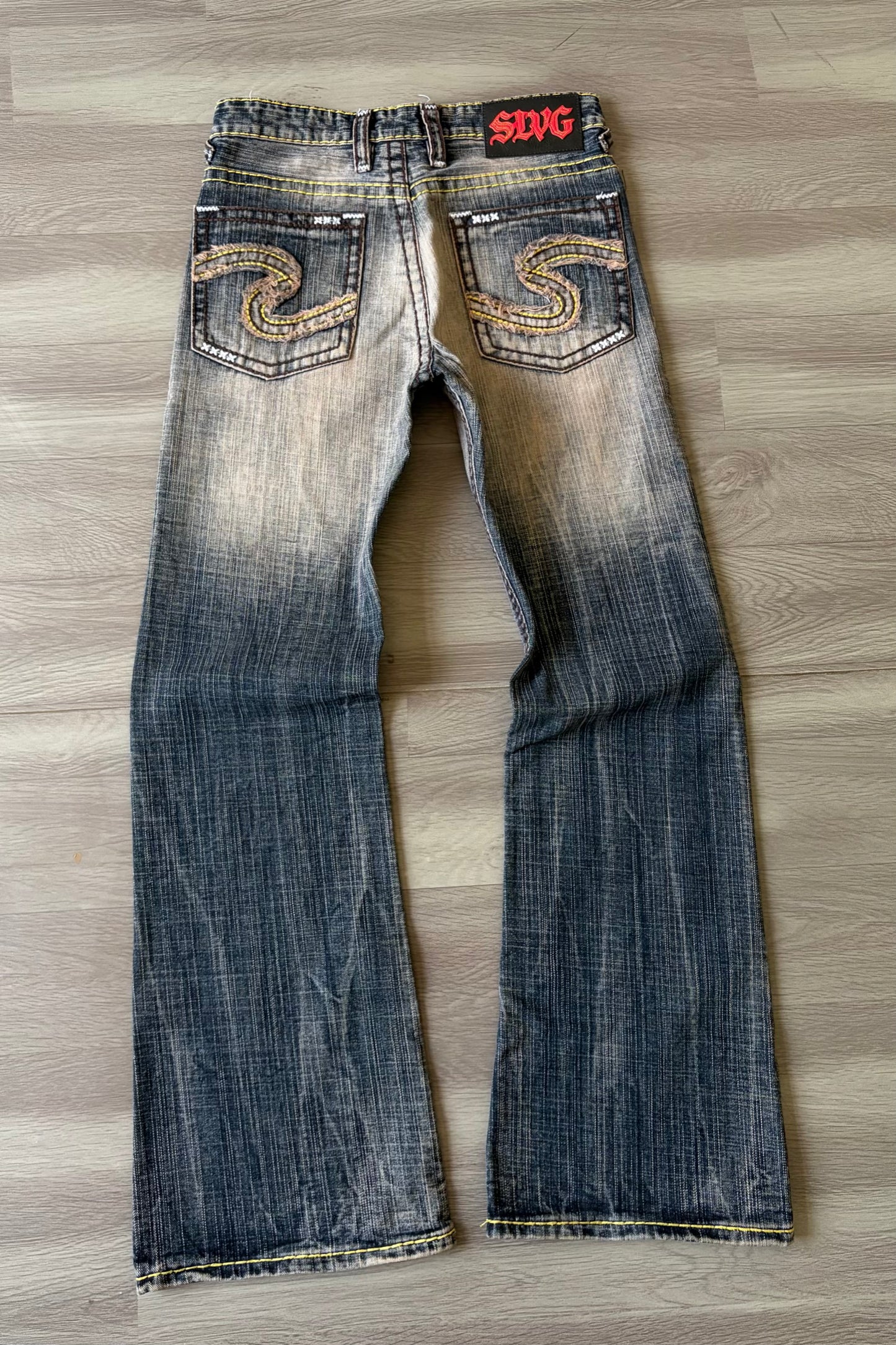 Burnt Script Muted Wash Bootcut