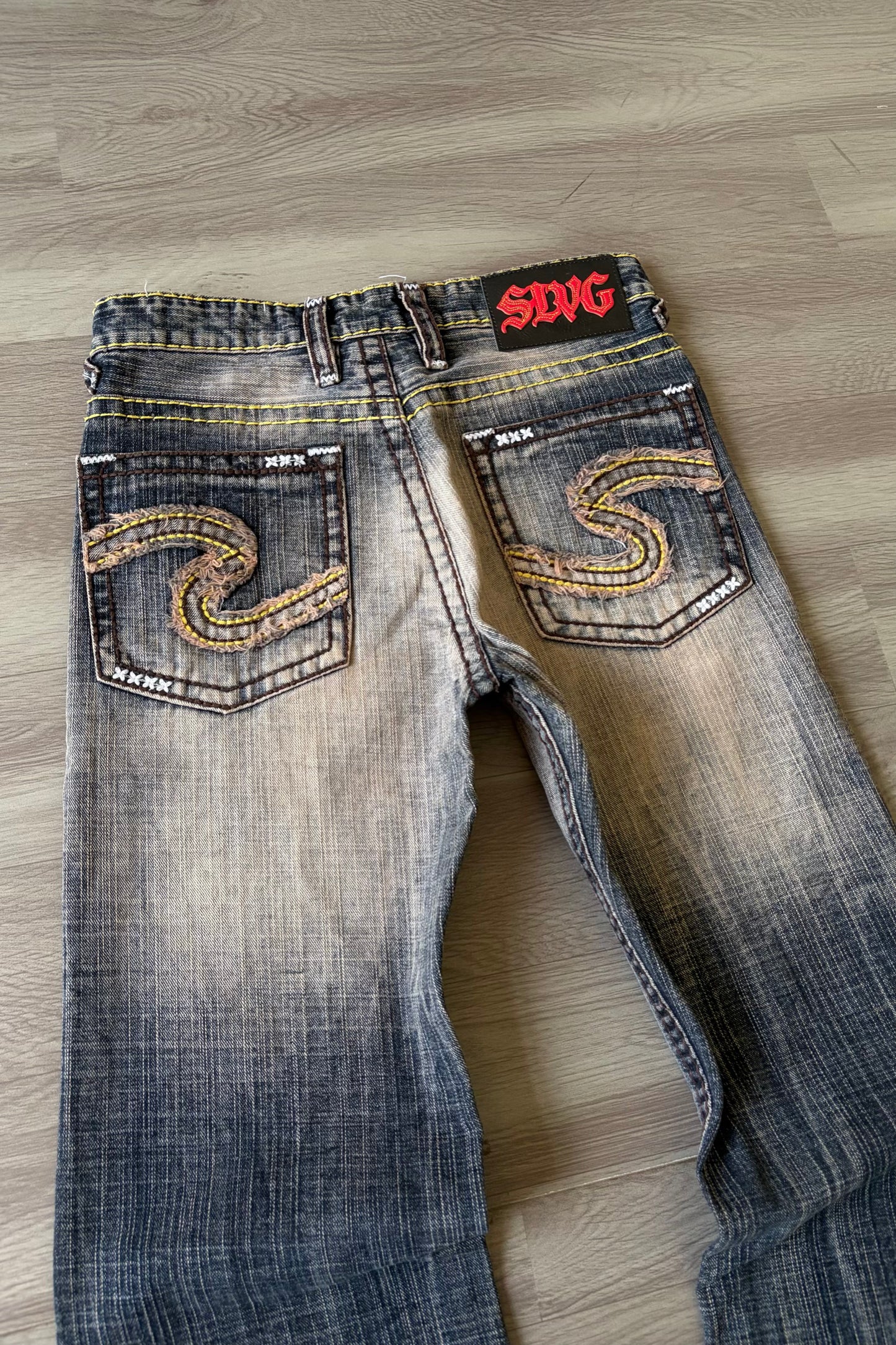 Burnt Script Muted Wash Bootcut